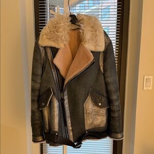 Coach 1941 Leather and Shearling Jacket